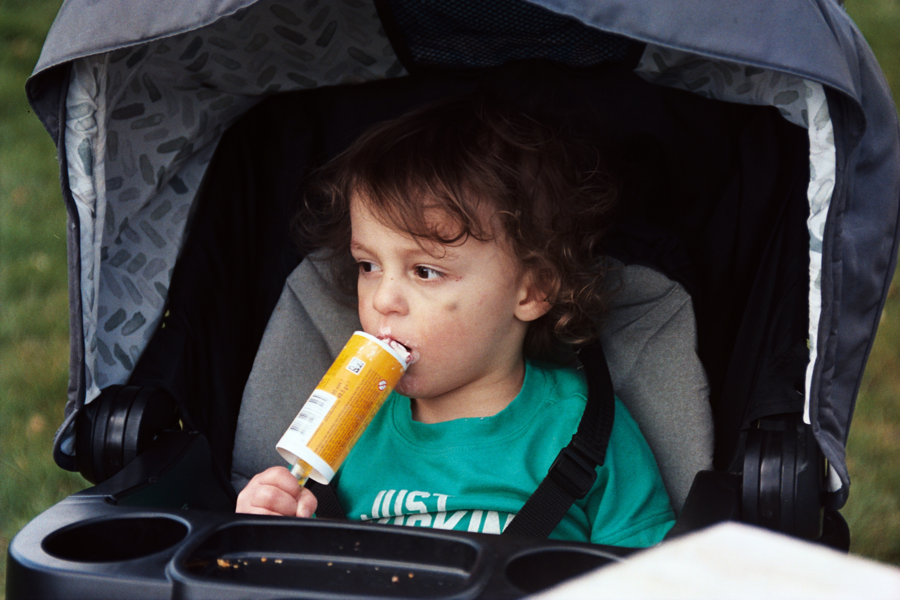 Theo having a popsicle